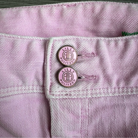 Lily Pulitzer Worth Straight Jeans in Light Pink Mid Rise Size 8 - Picture 5 of 8